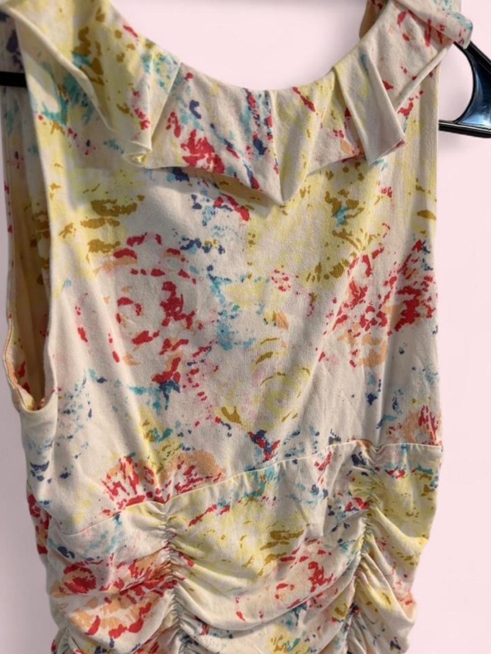 CAbi Cream Multi-Color Ruffle Sleeveless Top - Picture 6 of 7